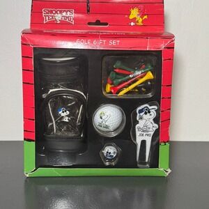 Vintage Snoopy Peanuts Golf Gift Set Complete w/ Box Multi Piece Larger Set Rare